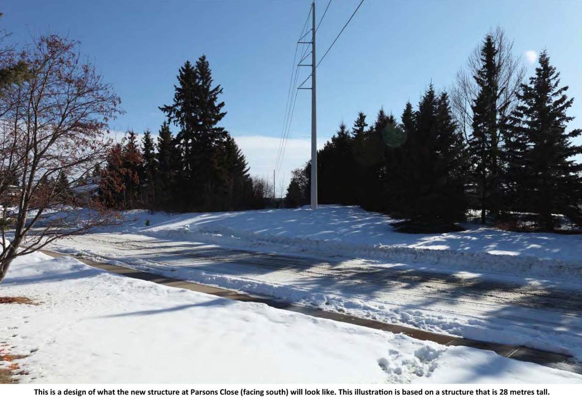 What the new view in Parsons Close in Red Deer will be.