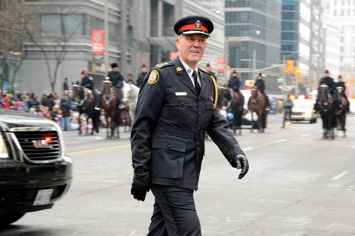 Toronto Chief of Police Bill Blair attends the 110th Annual Toronto Santa Claus Parade, Toronto, Ont., November 16, 2014. 
