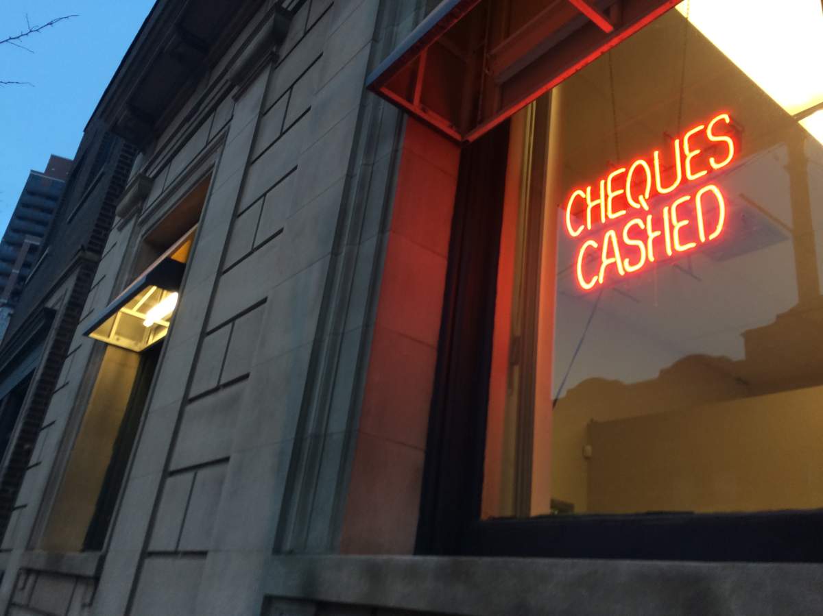 A cheque-cashing location in Toronto's Junction neighbourhood.