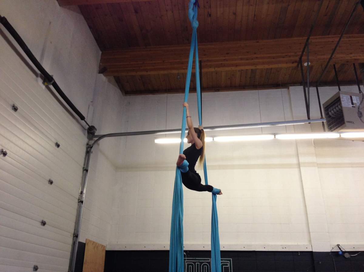 Aerial Silks class at Pique Dance Centre in Edmonton.