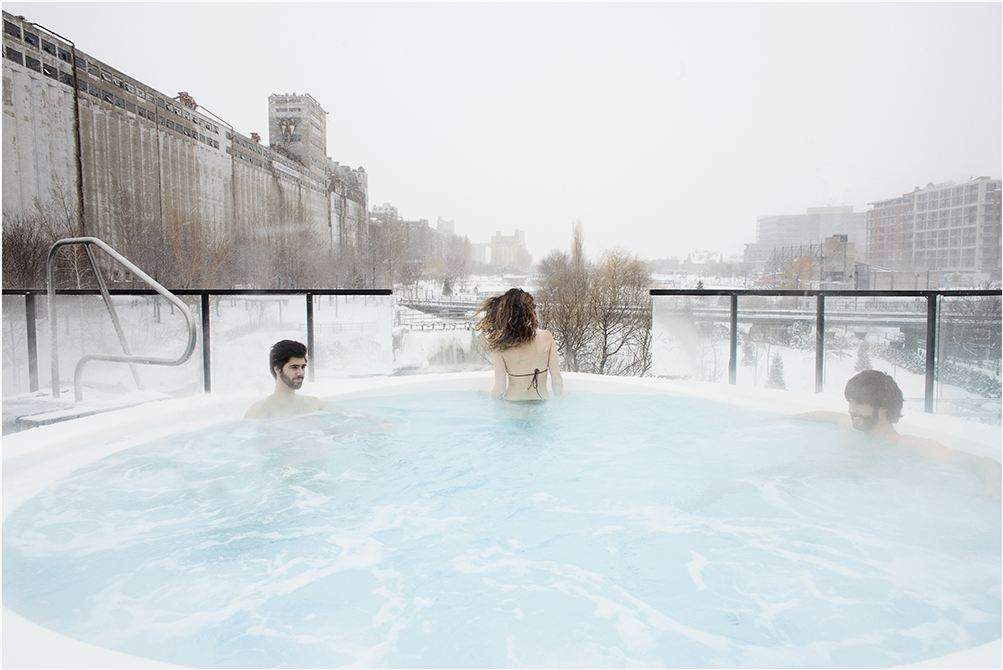 Relax in an outdoor hot tub while icicles form on your eyelashes.