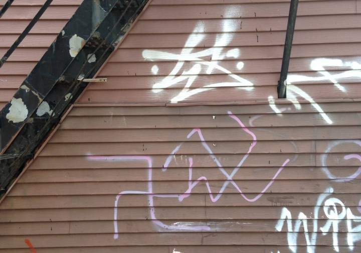 With help from the community, Corey Fleischer tries to get rid of as many hate crime messages as he can, Wednesday, January 28, 2015.