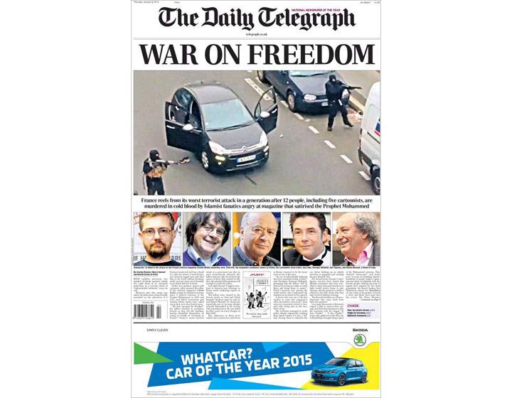 PHOTOS: Newspaper front pages pay tribute to ‘Charlie Hebdo’ day after Paris attack #JeSuisCharlie - image