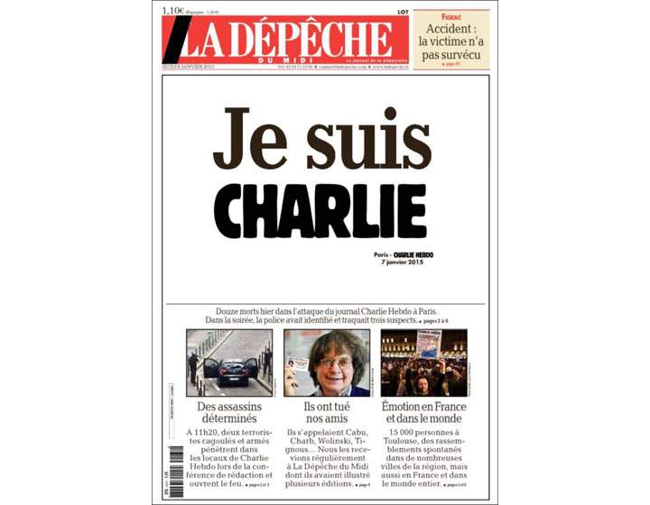 PHOTOS: Newspaper front pages pay tribute to ‘Charlie Hebdo’ day after Paris attack #JeSuisCharlie - image