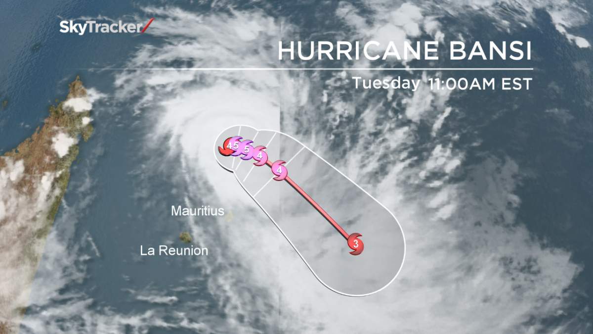 The path of Tropical Cyclone Bansi