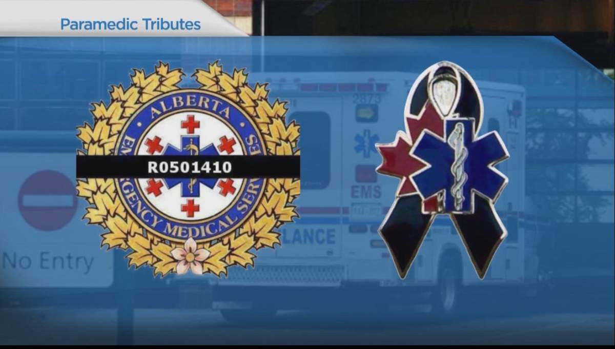 Paramedics have been honouring Greg Turner’s memory by posting these crests on social media. The one on the left includes Turner’s registration number.