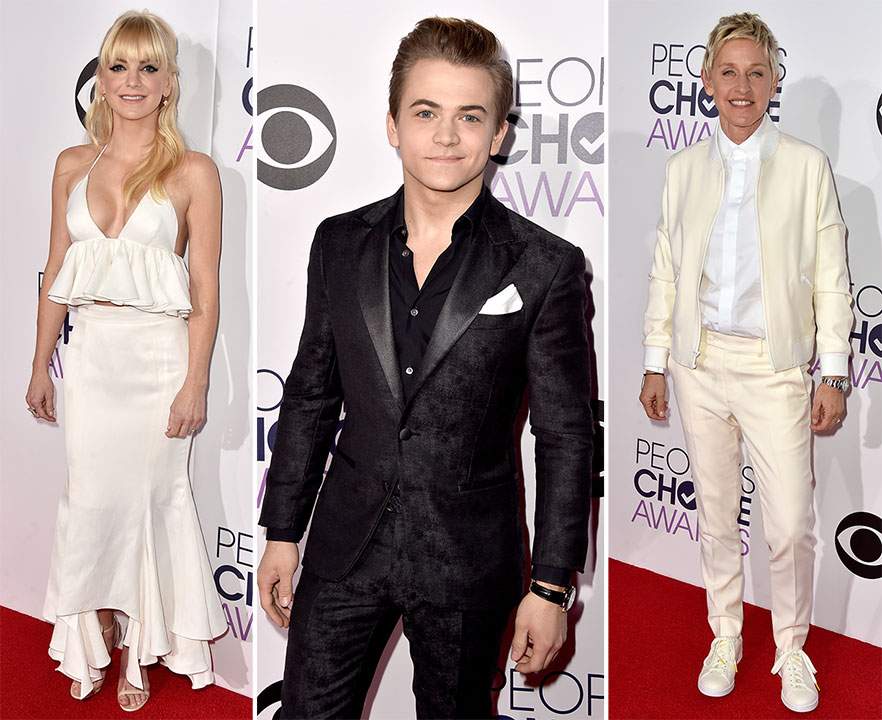 From left, Anna Faris, Hunter Hayes and Ellen DeGeneres.