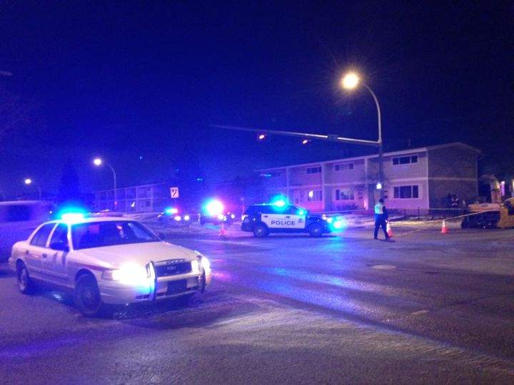 A woman was struck by a snowplow in the intersection of 134 Avenue and 113A Street Wednesday, Jan. 28, 2015.