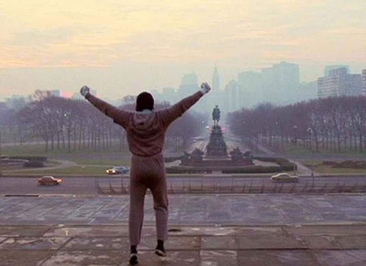 Sylvester Stallone, pictured in the iconic scene from ‘Rocky.’