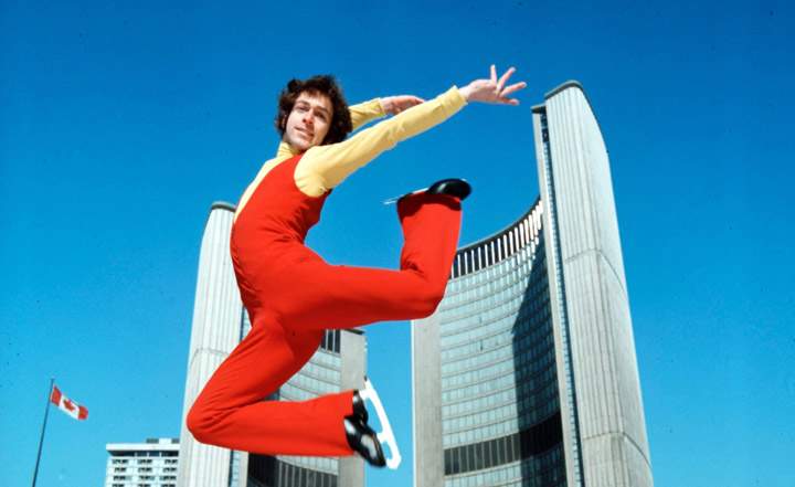 Toller Cranston skates in front of Toronto’s city hall in February, 1973.