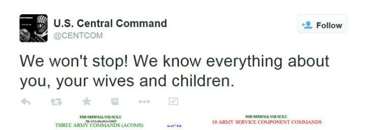 U.S. military command’s online accounts hacked, show pro-ISIS messages - image