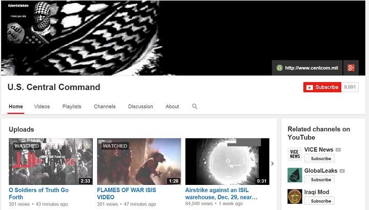 U.S. military command’s online accounts hacked, show pro-ISIS messages - image