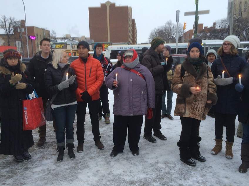 Vigil at Osborne Street and River Avenue held for transgender Ohio teen Leelah Alcorn. 