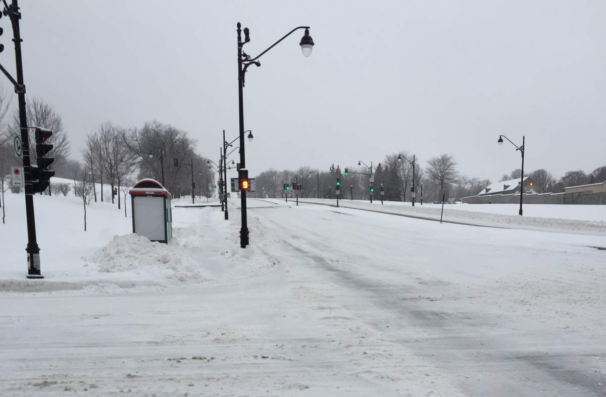 Treading carefully. The sidewalks are icy.