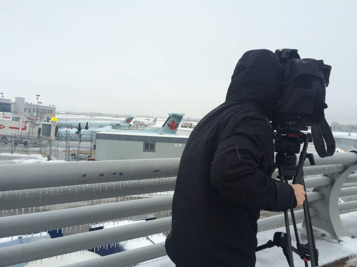 Some flights are cancelled due to the weather.