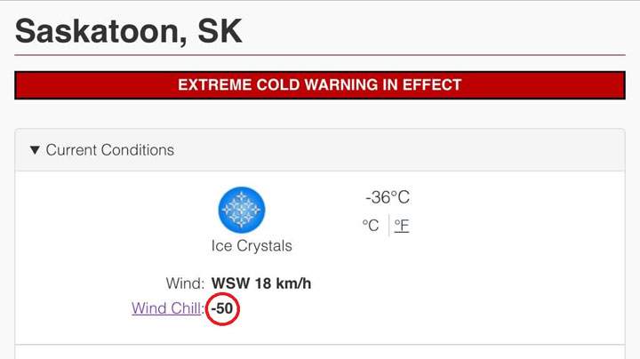 A Sunday morning surprise for many waking up to -50 wind chill in Saskatoon.