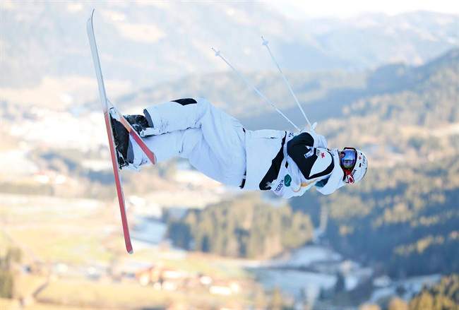 Canada's Mikael Kingsbury competes to place second in the men's freestyle skiing single moguls final event at the Freestyle Ski and Snowboard World Championships in Kreischberg, Austria, Sunday, Jan. 18, 2015.
