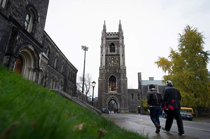 The Soldier's Tower stands over the University of Toronto campus in Toronto on Thursday, November 6, 2014. 