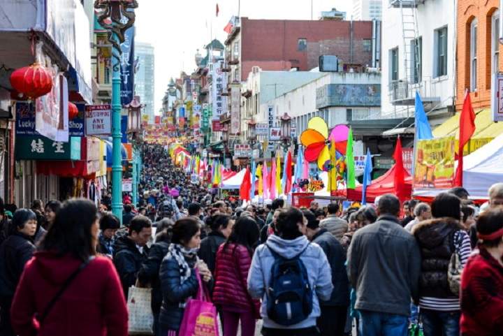 The annual Chinese New Year Flower Market Fair in San Francisco’s Chinatown.