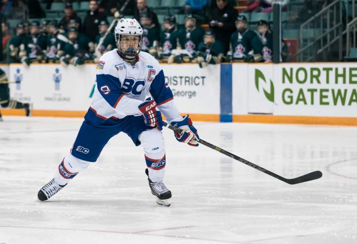 Jordy Bellerive had two goals in B.C.'s win over New Brunswick.