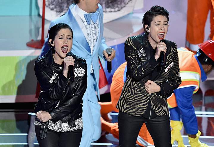 Tegan and Sara perform “Everything is Awesome.”