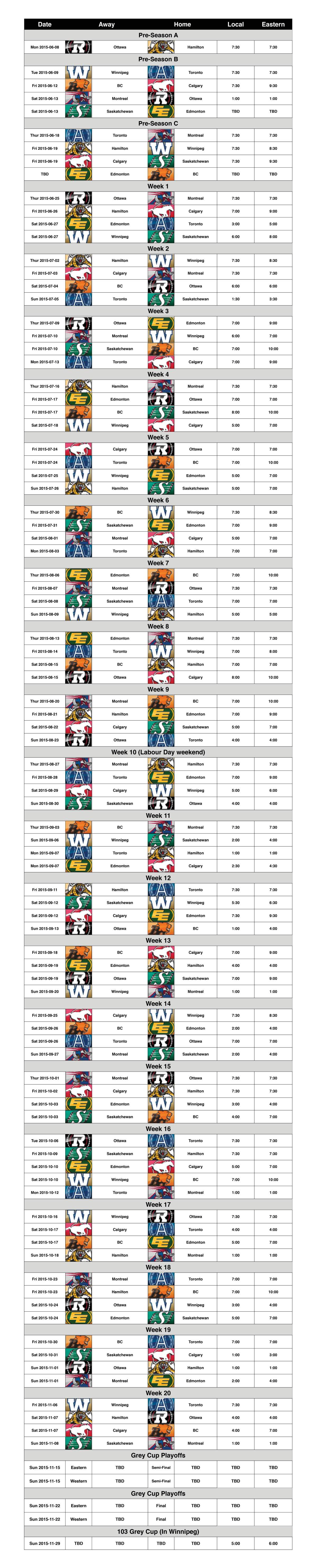 Edmonton Eskimos to open 2015 CFL season against Toronto - image