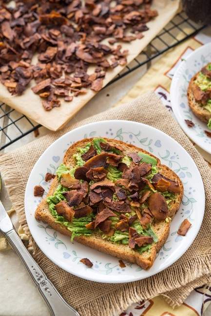 Recipes for coconut 'bacon' on toast rhubarb and chard pie