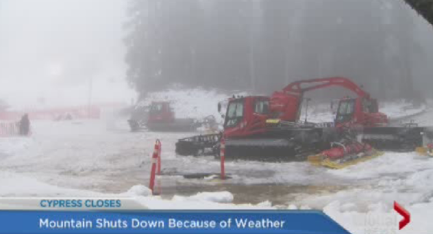Cypress Mountain has closed due to a lack of snow.