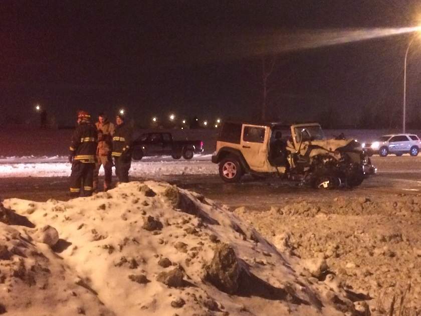 Just after 7:30 p.m. Thursday emergency crews responded to Lagimodiere Boulevard and Sage Creek Boulevard to a crash.