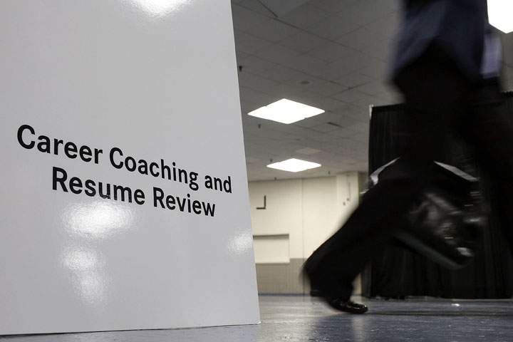 People looking for employment attend an AARP job fair with an emphasis on individuals 50 years old and over on April 12, 2010 in New York City.