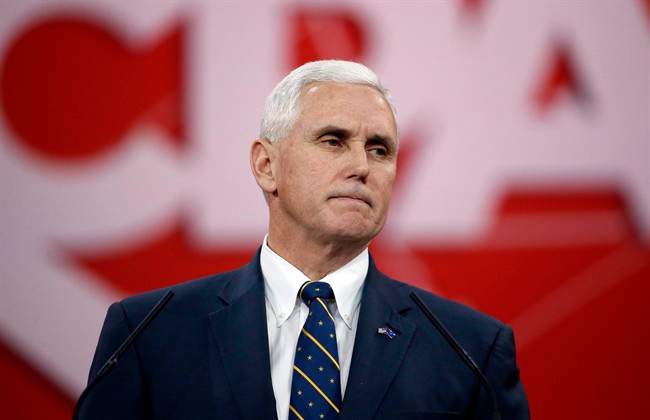 Indiana Gov. Mike Pence pauses while speaking at the Conservative Political Action Conference (CPAC) Friday, Feb. 27, 2015.