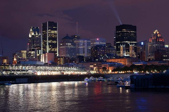 A view of the Montreal skyline at dusk. Montreal, August, 3, 2013.