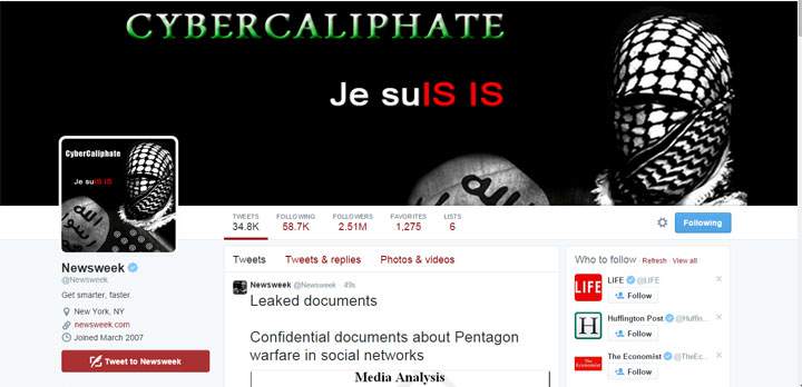 Newsweek’s Twitter account hacked by apparent ISIS supporters; warns of ‘bloody Valentine’s Day’ - image