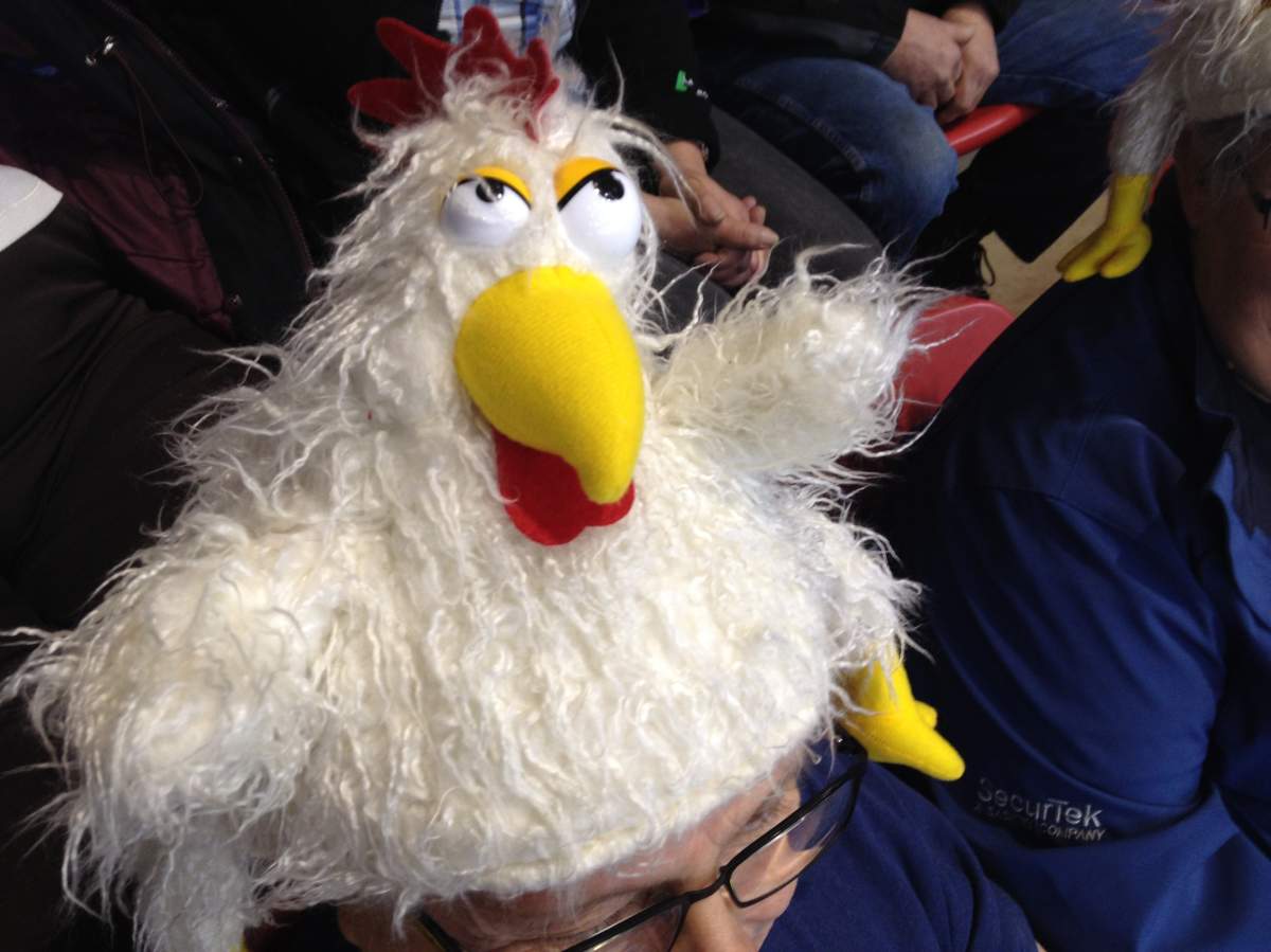 Dee and Grant Hopley traveled from Nipawin as lone representatitives the ‘Chickens’.
