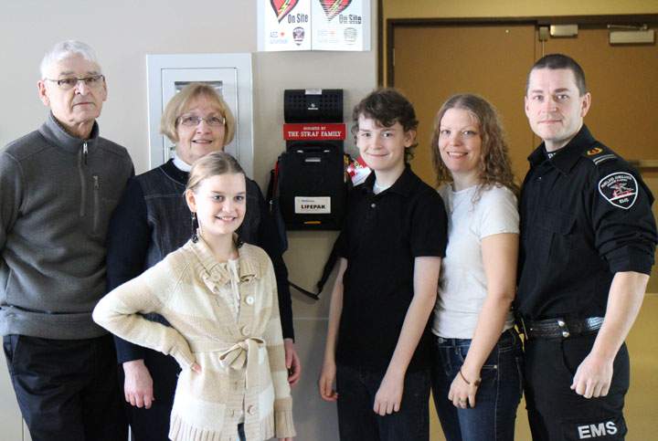 Health region and Parkland Ambulance recognize a donor of an AED to a long-term care facility in Prince Albert, Sask. on the weekend.