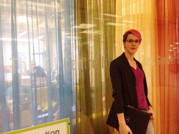 Naomi Hiebert, a recent high school graduate, identifies as transgender and is in favour of gender-neutral washrooms.