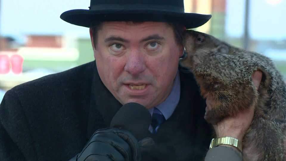Jimmy the Groundhog takes a bite out of mayor