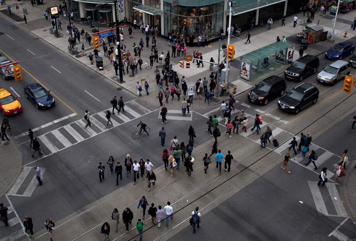 The pedestrian scramble at the corner of Bay St. and Bloor St. could soon be removed.