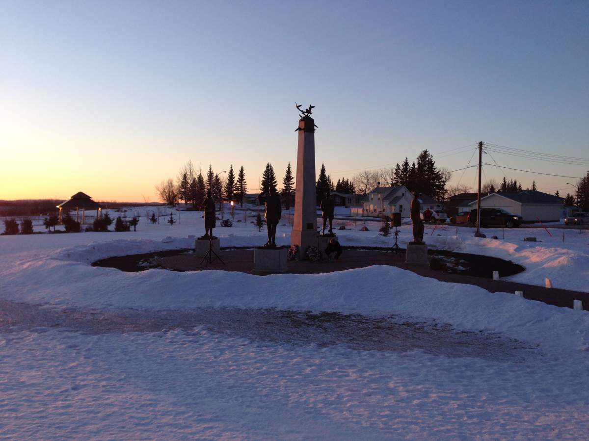 The Fallen Four Memorial Park on the evening of Tuesday, March 3, 2015.