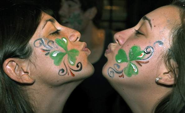 St. Patrick's Day face-painting