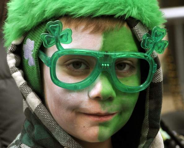 St. Patrick's Day face-painting