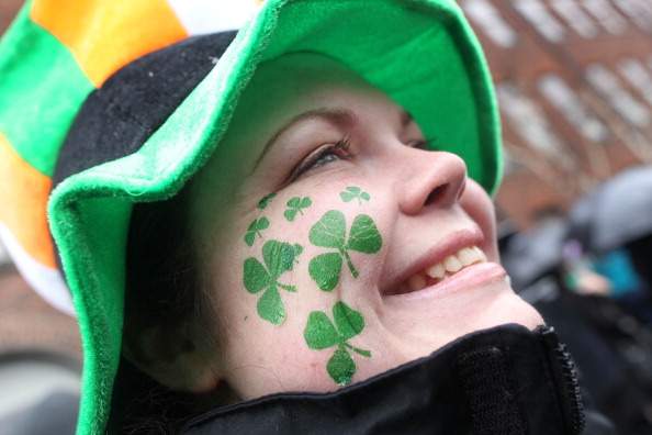 St. Patrick's Day face-painting