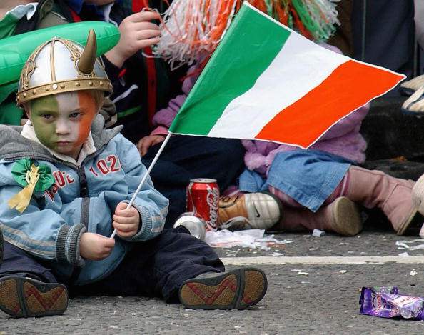 Cute dressed-up kids on St. Patrick's day