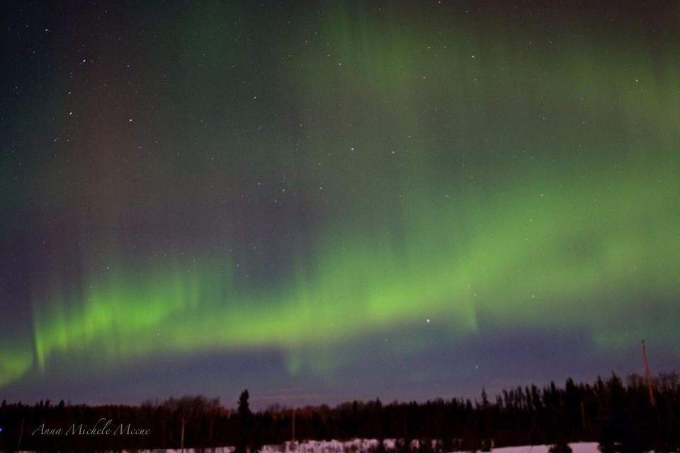 Northern Lights over Prince George on the last day of the Canada Winter Games.