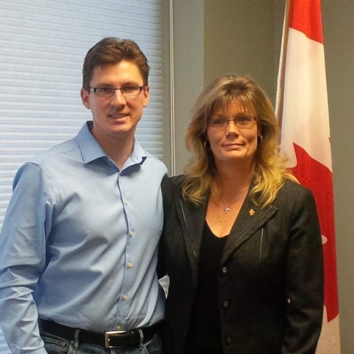 St. Boniface city councillor Matt Allard sent this picture of himself posing with St. Boniface MP Shelly Glover during discussions about infrastructure in December, 2014.