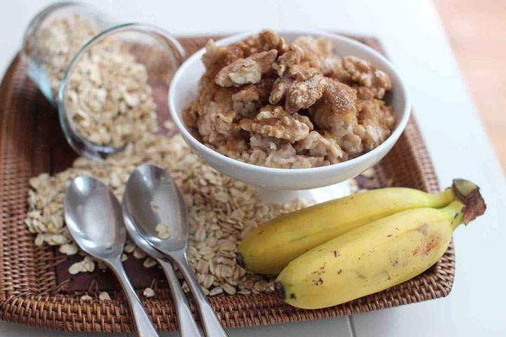 This March 2, 2015 photo shows banana bread oatmeal in Concord, N.H.