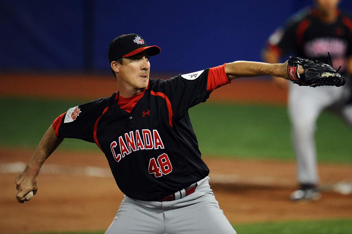 Scott Richmond of Canada pitches at the 2011 Pan Am Games