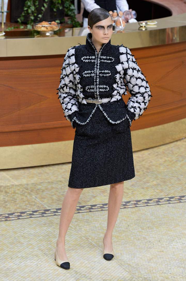 Cara Delevingne walks the runway during the Chanel show as part of the Paris Fashion Week Womenswear Fall/Winter 2015/2016 on March 10, 2015 in Paris, France.