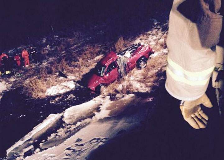A man was found dead after a submerged vehicle was found upside down near Kinley, Sask. on Saturday.