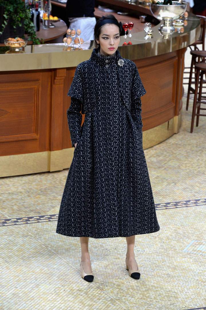 A model walks the runway during the Chanel show as part of the Paris Fashion Week Womenswear Fall/Winter 2015/2016 on March 10, 2015 in Paris, France.